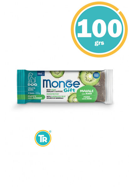 Imagen de MONGE GIFT PERRO BARS PUPPY PORK & KIWI 100GR