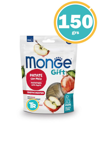 Imagen de MONGE GIFT PERRO CHIPS SENSITIVE POTATOES & APPLE 150GR