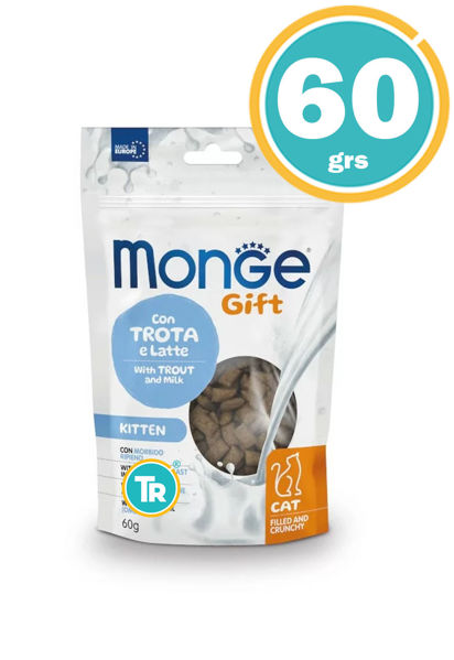Imagen de MONGE GIFT GATO SNACK KITTEN TROUT & MILK 60GR