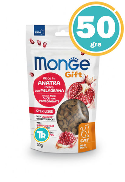 Imagen de MONGE GIFT GATO SNACK STERILISED DUCK & GRANADA 50GR
