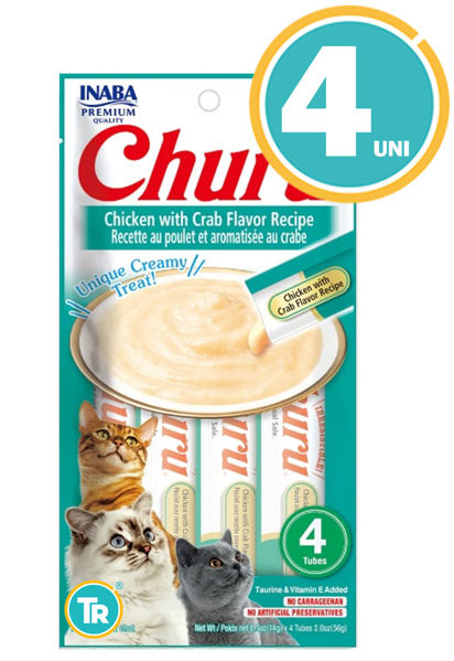 Imagen de SNACK GATO CHURU POLLO Y CANGREJO (CRAB) 56GR