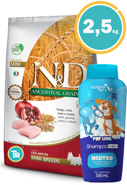 Imagen de NYD Ancestral Perro Adulto Mini 2.5KG + Shampoo