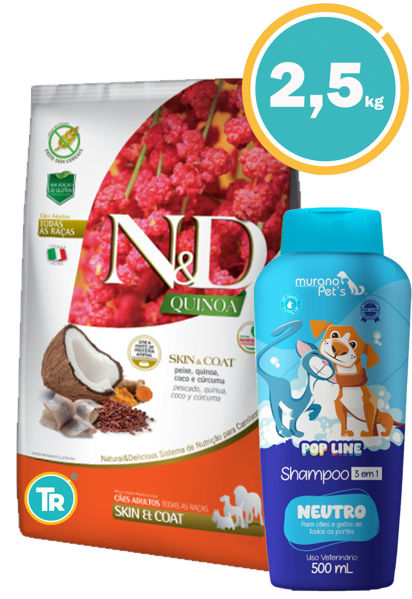 Imagen de NYD Canine Quinoa Skin & Coat Peixe 2.5kg + Shampoo - OUTLET