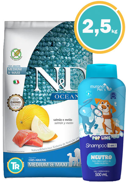 Imagen de NYD Ocean Perros Adultos Medianos y Grandes 2.5 kg + Shampoo