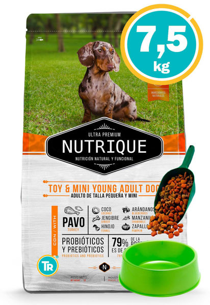 Imagen de NUTRIQUE Perro Adulto Razas Mini y Toy 7,5 kg + Comedero y pala