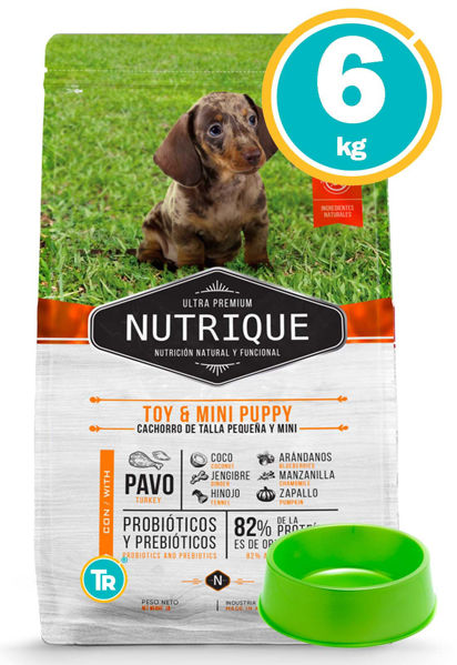 Imagen de Nutrique perro cachorro raza pequeña 6 kg + Comedero