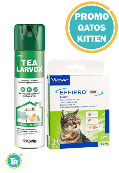 Imagen de COMBO EFFIPRO DUO GATO KITTEN  1/6KG X 2 UNI + TEA LARVOX