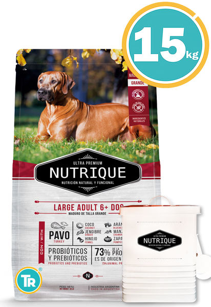Imagen de Nutrique perro senior raza grande 15 kg + Lata