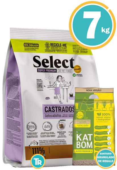 Imagen de SELECT Gatos Castrado 7kg + Sanitario