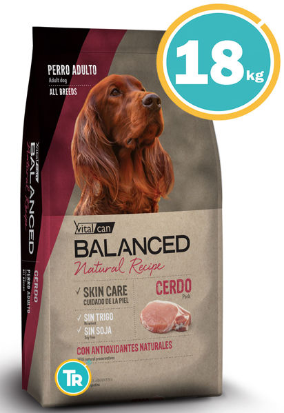 Imagen de Vitalcan BALANCED Recipe Perro Adulto Cerdo y Arroz 15 + 3 kg