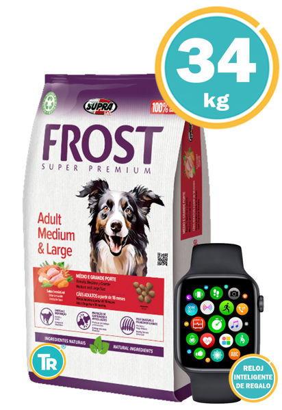 Imagen de FROST Perro Adulto Razas Grandes 34 kg + Reloj