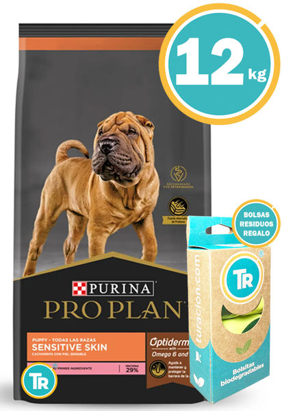 Imagen de PRO PLAN Dog Sensitive Skin 12 Kg + Bolsas - PROMO WEB
