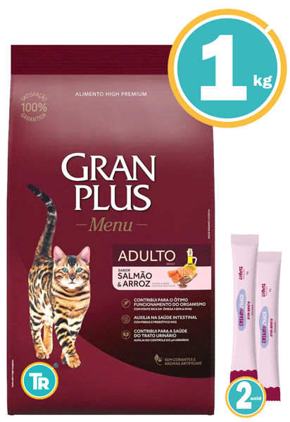 Imagen de GRAN PLUS Gato Adulto 1kg Salmon y Arroz + Salsas