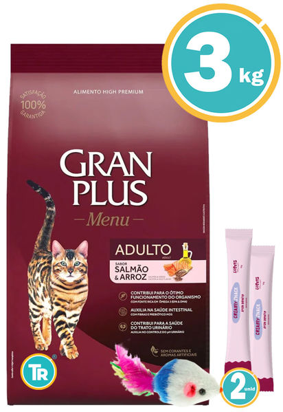 Imagen de GRAN PLUS Gato Adulto 3 kg Salmon y Arroz + Ratón + Salsas