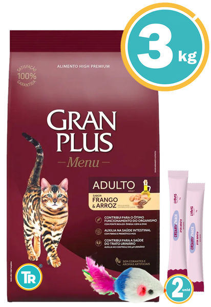 Imagen de GRAN PLUS Gato Adulto Sabor Pollo Y Arroz 3KG + Ratón + Salsas