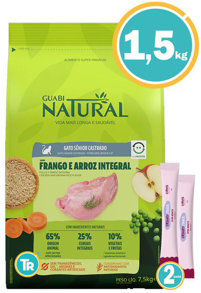 Imagen de GUABI Gato Senior 1,5kg Pollo y Arroz Integral + Salsas