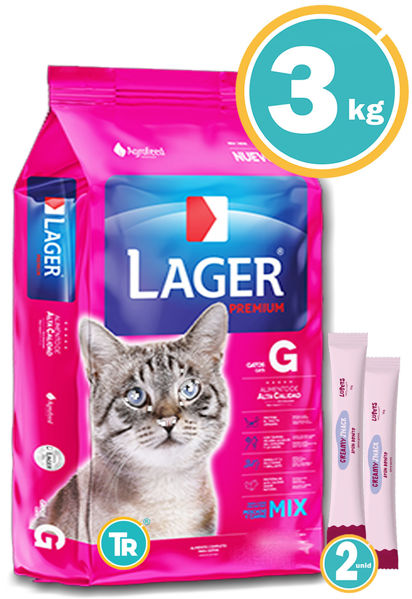 Imagen de LAGER Gato Adulto 3 kg + Salsas