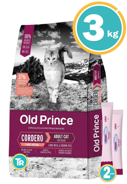 Imagen de OLD PRINCE Gato Castrado Cordero 3 KG + Salsas