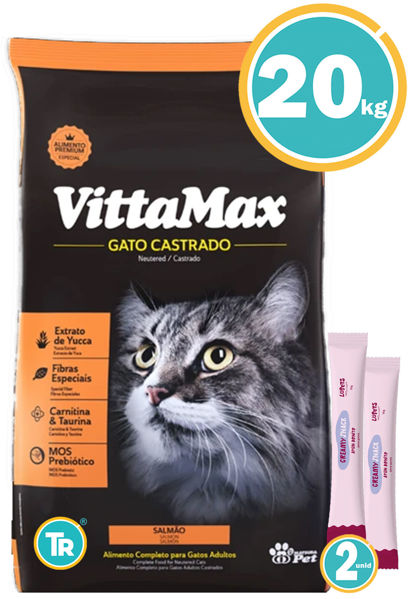 Imagen de VITTAMAX Gatos Castrados Salmón 20 kg + Salsas