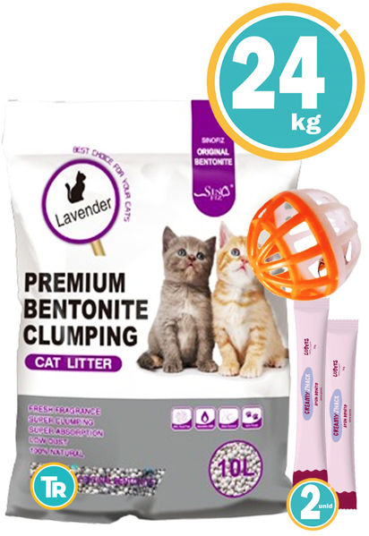 Imagen de Sanitario Bentonita Aglomerante Aromas 24kg + Pelota + Salsas