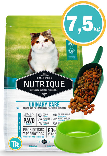 Imagen de Nutrique gato urinary 7,5 kg + Comedero y pala