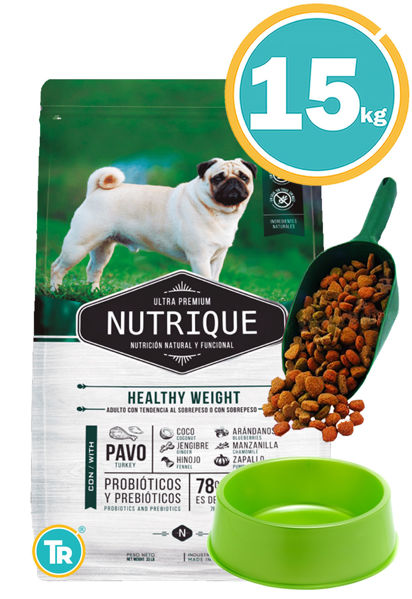 Imagen de Nutrique perro Healthy Weight 15 kg + Comedero y pala