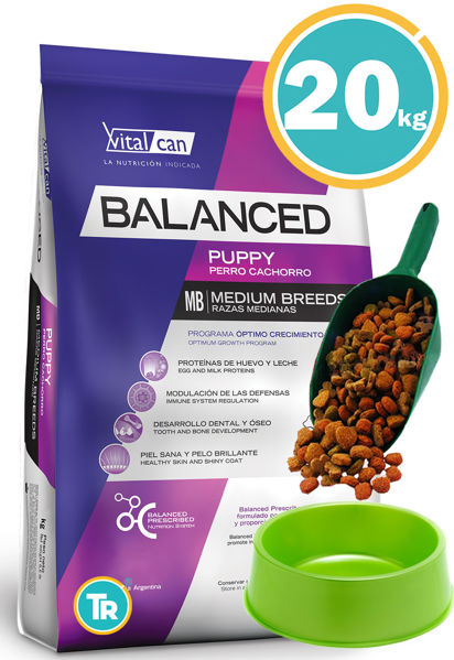 Imagen de BALANCED Perro Cachorro Razas Medianas 20 kg + Comedero + Pala
