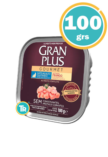 Imagen de PATE GRAN PLUS GATO CASTRADO POLLO 100GRS