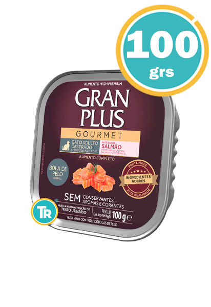 Imagen de PATE GRAN PLUS GATO CASTRADO SALMON 100GRS