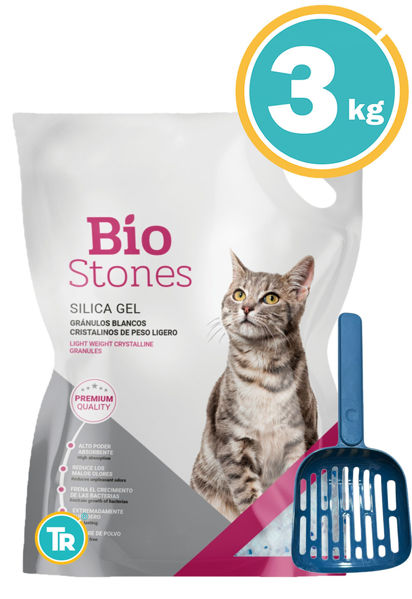 Imagen de SANITARIO SILICA GEL BIO STONES 3 KG + Pala
