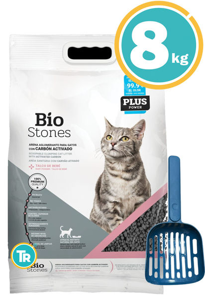 Imagen de SANITARIO BIO STONES CARBON ACTIVADO 8KG VARIOS AROMAS + Pala