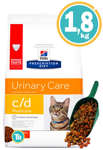 Imagen de HILLS Gato C/d Cuidados Urinarios 1,8 kg + Pala