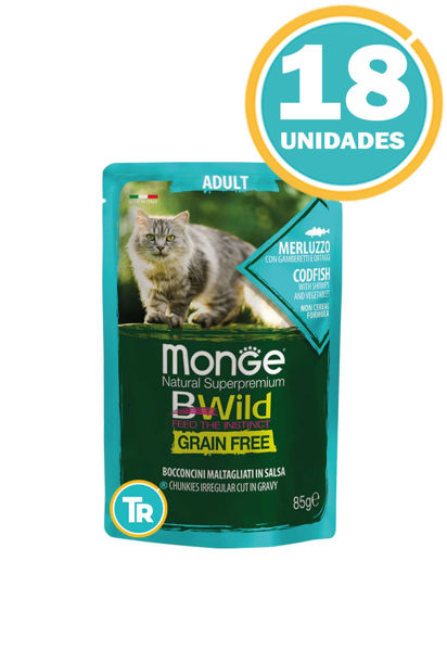 Imagen de SALSA MONGE BWILD GATO ADULTO MERLUZZO Y VEGETALES 85GR x 18