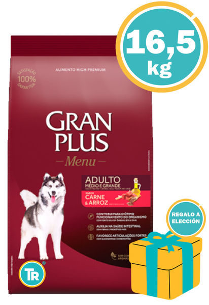 Imagen de GRAN PLUS DOG ADULTO CARNE RAZAS MEDIANAS Y GRANDES 15 + 1.5 KG