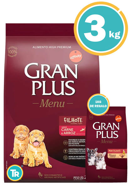Imagen de GRAN PLUS DOG CACHORRO MED/GDE 3KG (CARNE Y ARROZ)