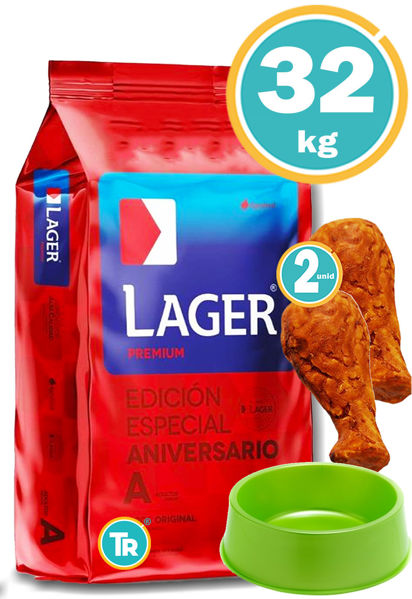Imagen de LAGER Perro Adulto 32 kg + Patas de pollo + Comedero