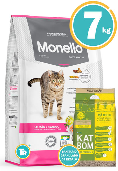 Imagen de MONELLO GATO ADULTO 7KG (SALMON Y POLLO) + SANITARIO
