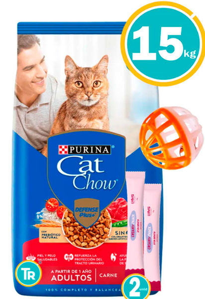 Imagen de CAT CHOW Gato Adulto Carne 15 Kg + Pelota + Salsa