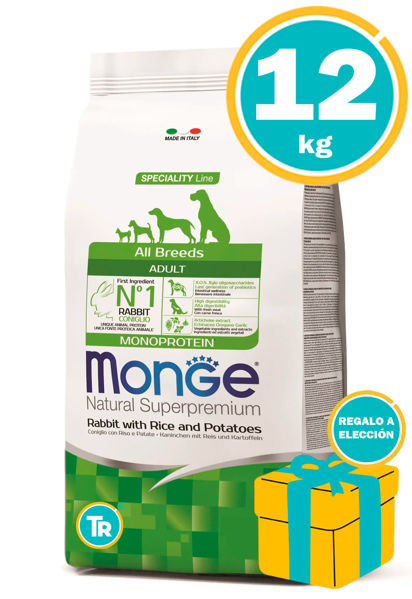 Imagen de MONGE MONOP DOG ADULT ALL BREEDS CONEJO 12KG