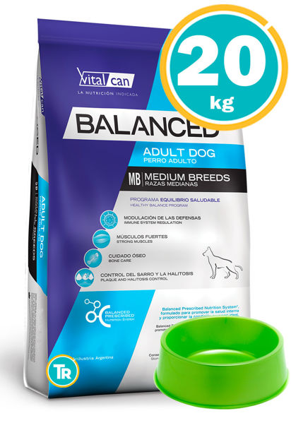 Imagen de BALANCED Perro Adulto Raza Mediana 20 kg + Comedero