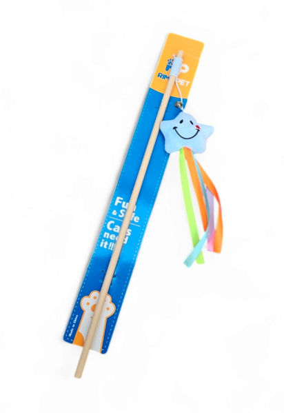 Imagen de JUGUETE GATO VARA PELUCHE C/CINTA RP CE-093