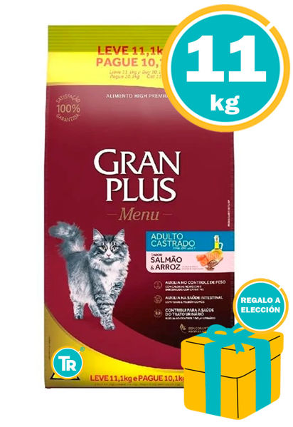 Imagen de GRAN PLUS CAT ADULTO CASTRADO 11.1KG (SALMON Y ARROZ)