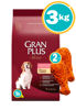 Imagen de GRAN PLUS DOG ADULTO LIGHT MED/GDES 3KG (POLLO Y ARROZ) + PATAS DE POLLO