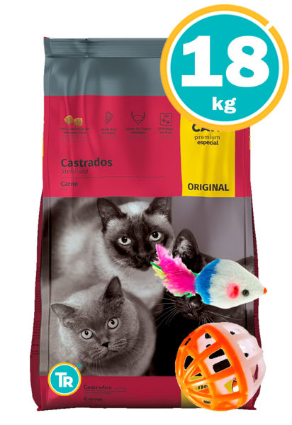 Imagen de THREECATS ORIGINAL ADULTO CASTRADO 15 + 3KG FRACCIONADO + PELOTA + RATÓN