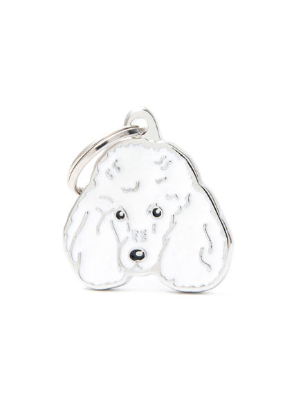 Imagen de CHAPITA IDENTIFICADORA CANICHE BLANCO