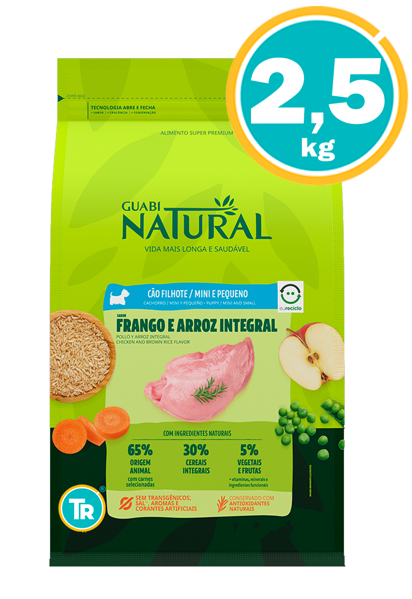 Imagen de GUABI Dog Cachorro Raza Peq/Mini 2,5kg Pollo y Arroz Integral