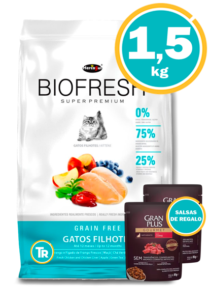 Imagen de BIOFRESH Gatitos Kitten Pollo 1,5 kg + Salsas