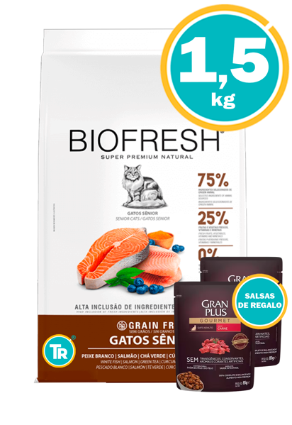 Imagen de BIOFRESH Gato Senior 1.5 Kg Pescado Blanco Y Salmon + Salsas