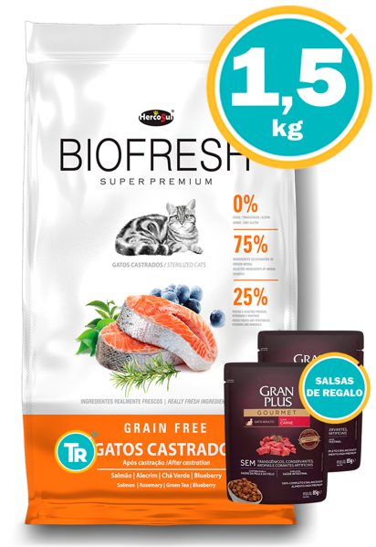 Imagen de BIOFRESH Gato Castrado 1,5 kg + Salsas