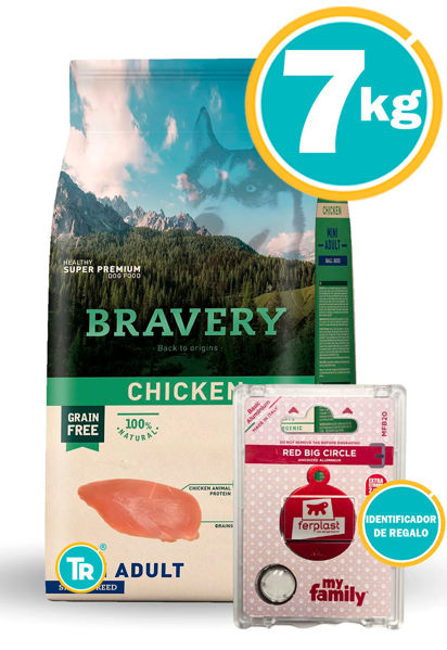 Imagen de BRAVERY PERRO ADULTO RAZAS PEQUEÑAS 7 KG + Placa